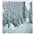 thumbnail image 3 of Ambesonne Winter Shower Curtain, Ski Theme Snowy Road, 69"Wx70"L, Black White, 3 of 3