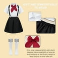 thumbnail image 6 of renvena Kids Girls School Uniform Skirt Set Japanese Anime Costume Outfit 3-16 Type B Black 9-10, 6 of 7