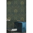 thumbnail image 3 of Blue Orange Bold Paisley Design Metallic Damask Wallpaper R8438, 3 of 5