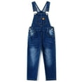 thumbnail image 1 of KIDSCOOL SPACE Girls Denim overalls, Bibs Washed Stretchy Jeans Jumpsuit,Light Blue,18-24 Months, 1 of 7