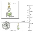 thumbnail image 2 of Dazzlingrock Collection 3mm Round Peridot & White Diamond Infinity Swirl Pushback Dangling Drop Earrings for Women (0.18 ctw, Color I-J, Clarity I1-I2) in 18K Yellow Gold, 2 of 3