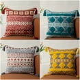 thumbnail image 4 of NAMZI Boho Tufted Decorative Throw Pillow Cover, Cozy Bohemian Cotton Canvas Cushion Cover Tassels Pillow Case Home Decor 17"X 17",02, 4 of 5