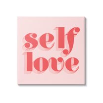 Self Love Retro Phrase Inspirational Graphic Art Gallery Wrapped Canvas Print Wall Art