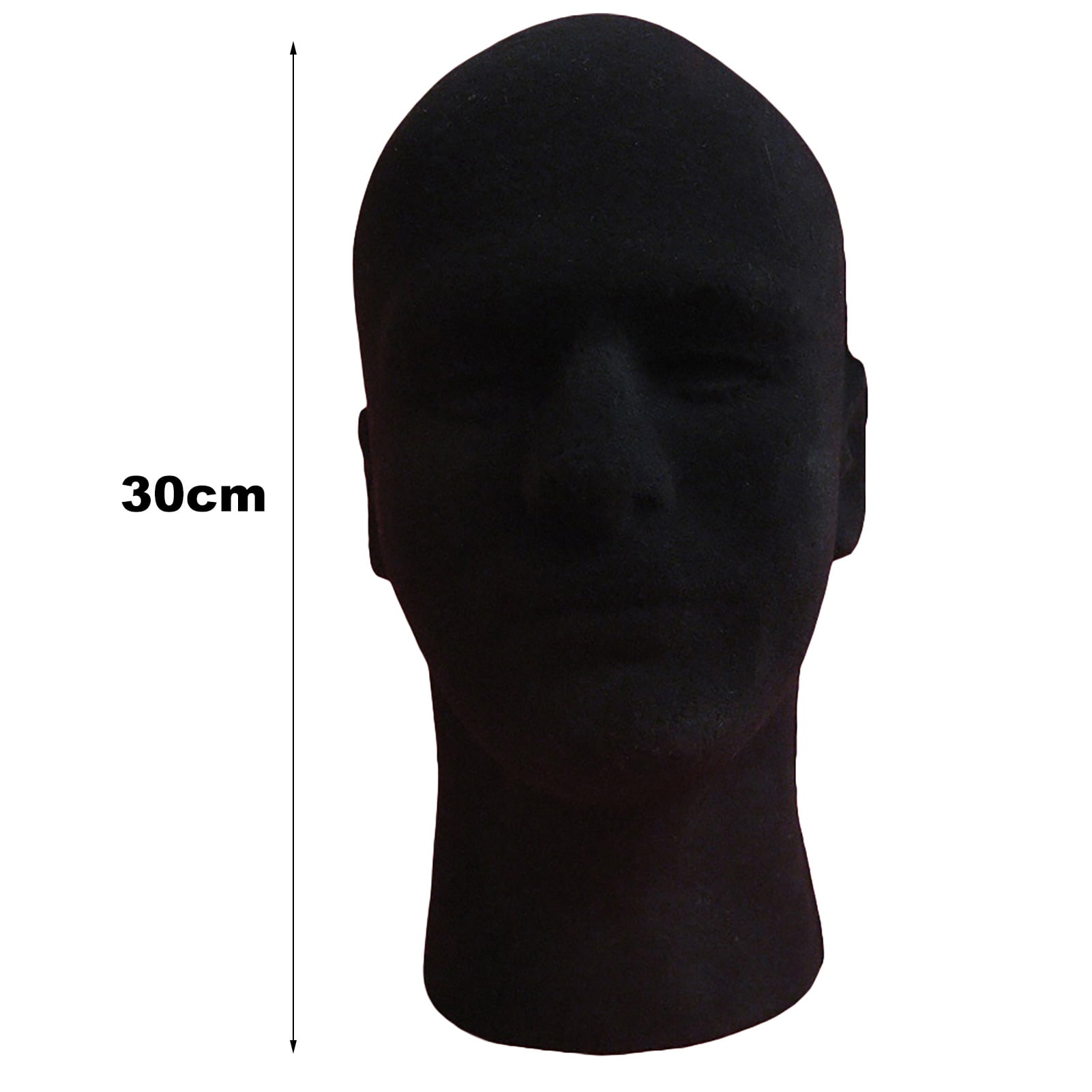 Dengjunhu 2 Pcs Mannequin Head Stand Model, Foam Black Velvet Male Wigs Display Model, Mannequin Manikin Head for Wig, Hat, Glasses