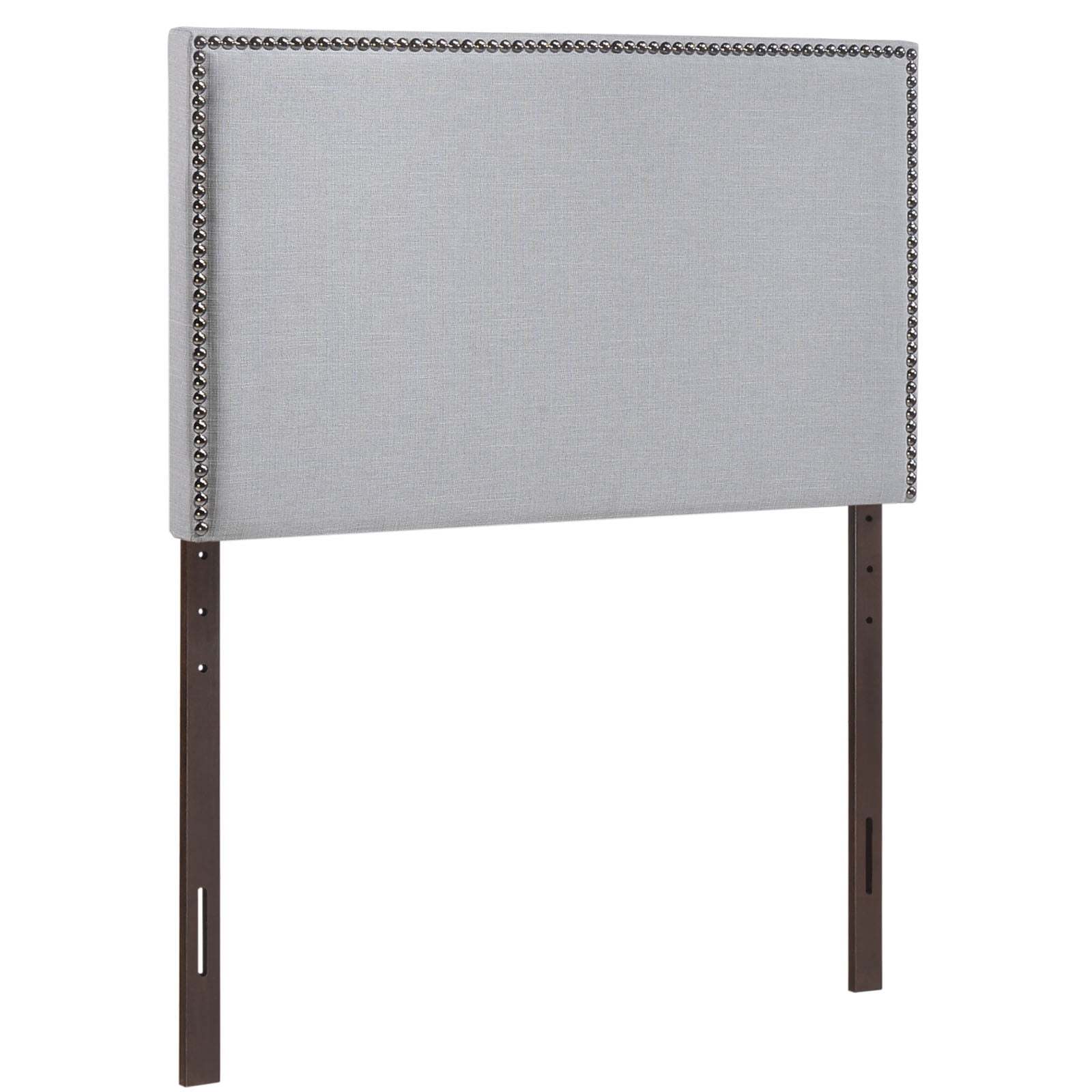 Modway Region Nailhead Twin Upholstered Linen Fabric Headboard in Sky Gray