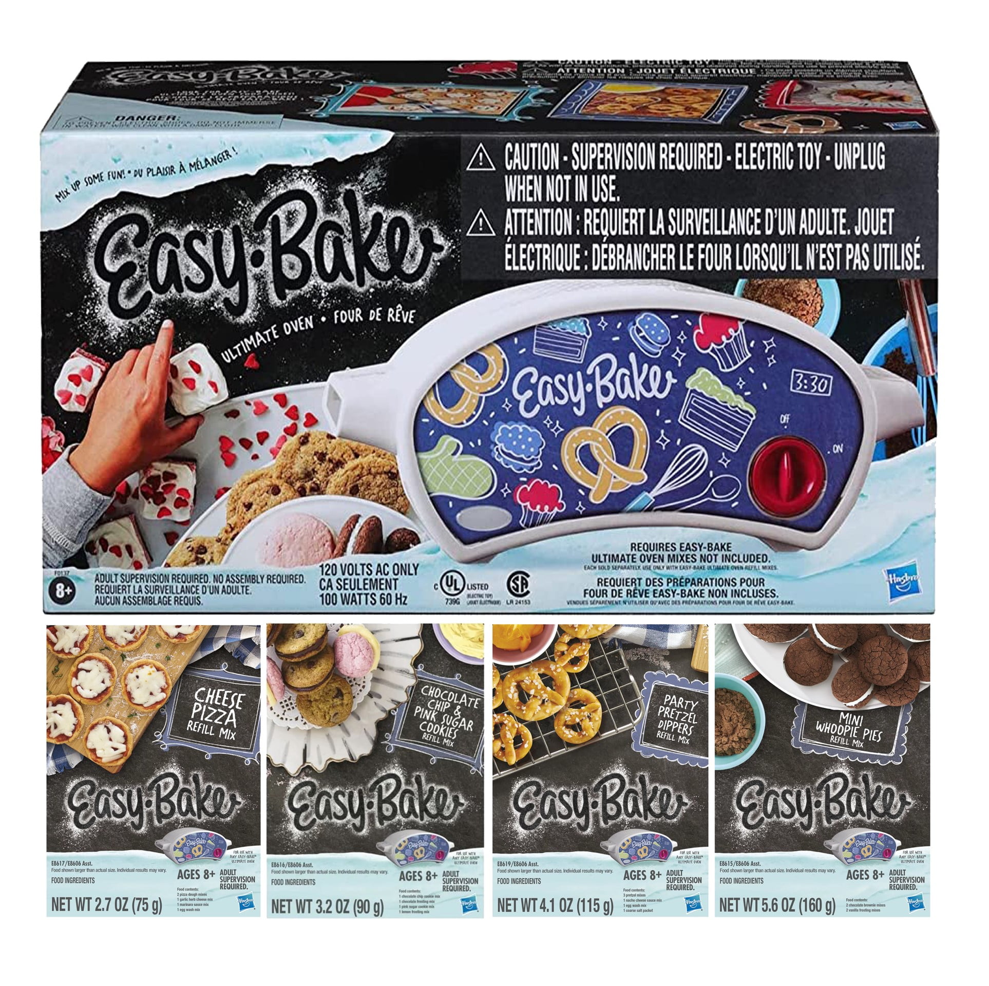 Easy Bake Ultimate Oven Baking Bundle with Easy Bake Ultimate Oven, Chocolate Chip & Pink Sugar Cookies, Pretzel, Mini Whoopie, Cheese Pizza Mixes and More for Kids 8yrs and Up