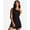 Black Pebble, variant on Women's High Surf Rib Knit Relaxed Fit Romper in Black (X-Small, Black Pebble)