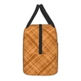 thumbnail image 4 of YFYANG Portable Waterproof Insulated Lunch Bag, Yellow Striped Plaid Reusable Cooler Bag / Picnic Bag for Adults Teens, 4 of 9