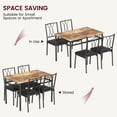 thumbnail image 3 of 5-piece dining mesa set para 4: 4 forrado sillas y a vintage brown wood mesa top, 3 of 8
