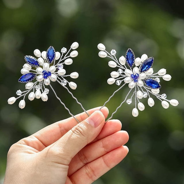 Horquillas para el pelo de boda, tocado de perlas para boda, accesorios para el pelo de cristal