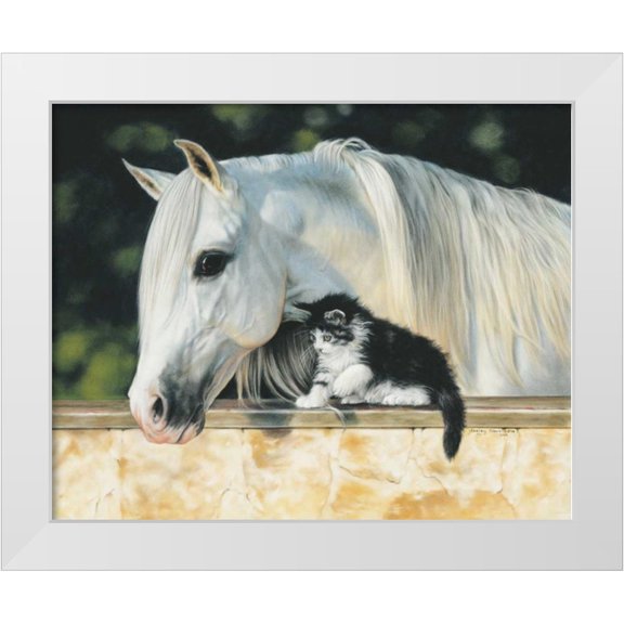 Harrison, Lesley 14x12 White Modern Wood Framed Museum Art Print Titled - Making Friends