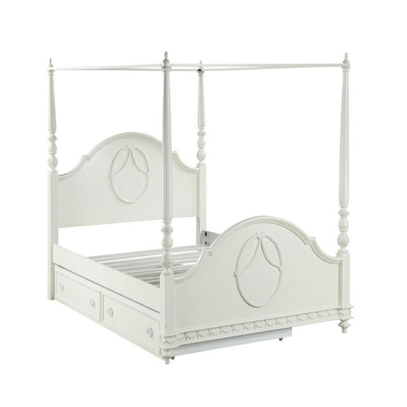 ACME Dorothy Transitional Wood Full Poster Bed in Ivory Finish