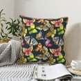 thumbnail image 6 of Haiem Butterfly Wild Insect Print Velvet Soft Solid Decorative Square Throw Pillow Covers Set with Elegant Piping Christmas Cushion Case for Sofa Bedroom Car-16"x16", 6 of 8