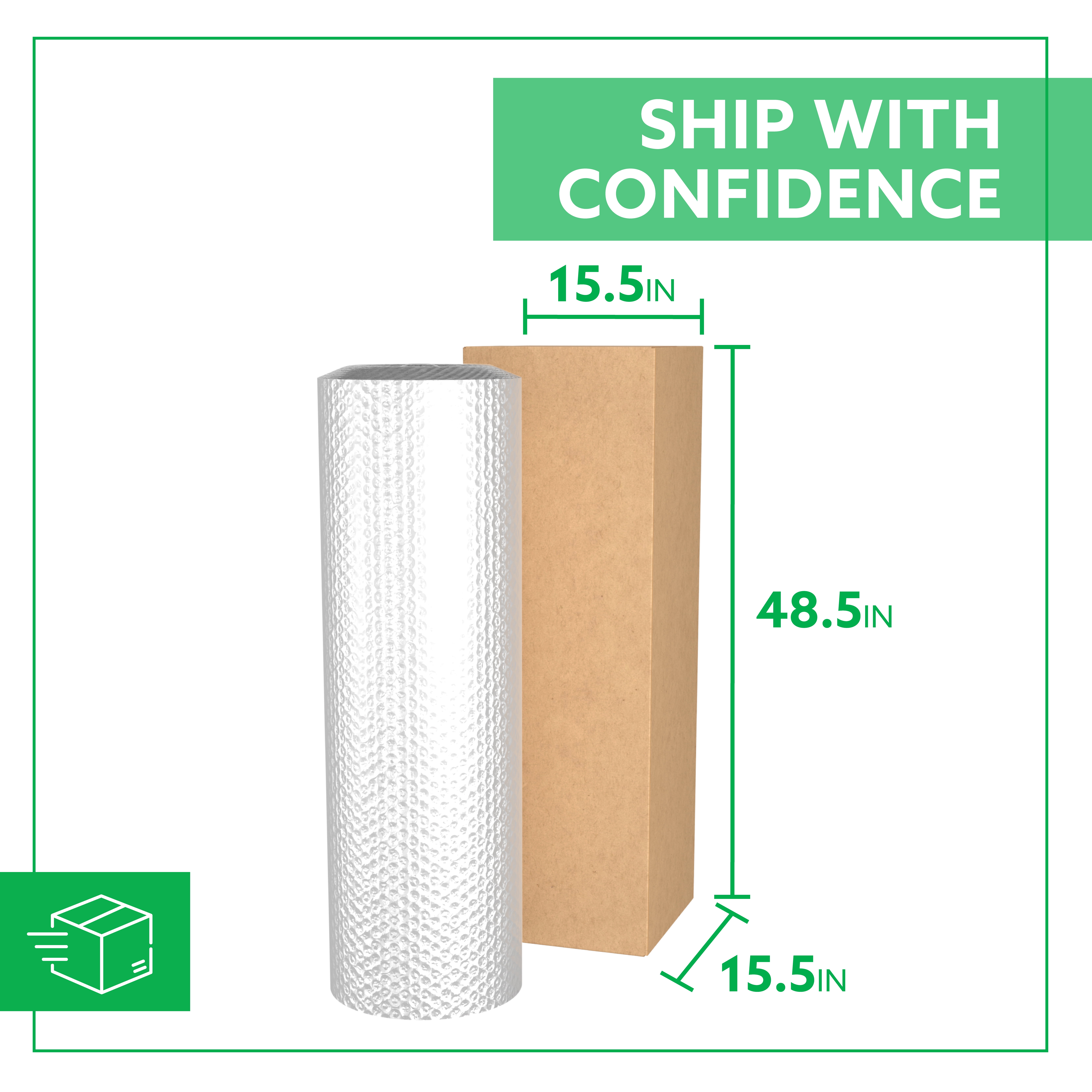 Bubble Cushion Roll, 48" x 200', 3/16" Small Bubbles, Bulk Protective Packaging, 1 Roll