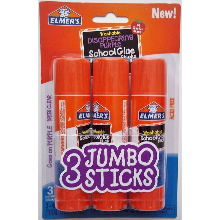  Elmer's Jumbo Disappearing Purple School Glue Stick, 1.4  Ounces : Arts, Crafts & Sewing