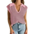 thumbnail image 4 of V Neck Cap Sleeve Tops Sleeveless Women Spring Sweater Vest, 4 of 5