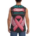 thumbnail image 4 of Pofeuu Ribbon With Angel Wings Print Men's Muscle T-Shirt, Sleeveless, Muscle Tank, Classic Muscle Tee Top For Men Casual Sleeveless Muscle T-Shirt Trendy Clothes-Small, 4 of 7