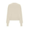 thumbnail image 6 of asdoklhq Christmas Womens Christmas Tops Women's Casual Christmas Crew Neck Long Sleeve Pullover Sweater Beige M, 6 of 7