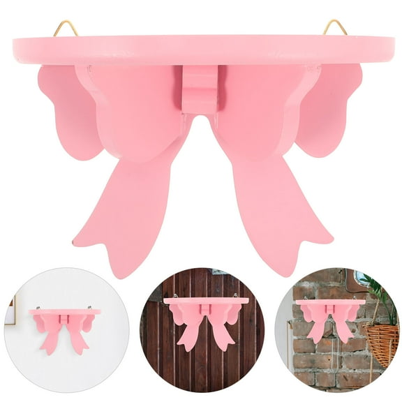 Baluue Wall Hanging Shelf Wooden Bow Shelf Decoration for Women Home Decor 1Pcs