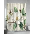 thumbnail image 5 of Fsddascl Botanical Floral Shower Curtain Set - 54" x 78" Washable Bathtub Curtain with 12 Hooks, Retro Country Magnolia Flowers Leaves Waterproof Fabric Stall Shower Curtains for Bathroom/Bathtub, 5 of 6