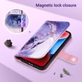 thumbnail image 6 of ULAK Wallet Case for iPhone 14 for Women Girls, Kickstand 14 Phone Case with Card Holder for Apple iPhone 14 6.1 inch 2022, Purple Marble, 6 of 8