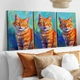 thumbnail image 4 of Hieng Unframed Canvas Print Oil Painting Sleeping Ginger Cat Wall Art Serene Feline Portrait Cozy Home Decor Animal Artwork, 4 of 6