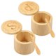 thumbnail image 1 of Austok - Juego de 2 saleros de bambú con tapa magnética, saleros y pimenteros de bambú con cuchara, práctico recipiente para sal y especias, con marcado transparente, para el hogar, 1 of 8