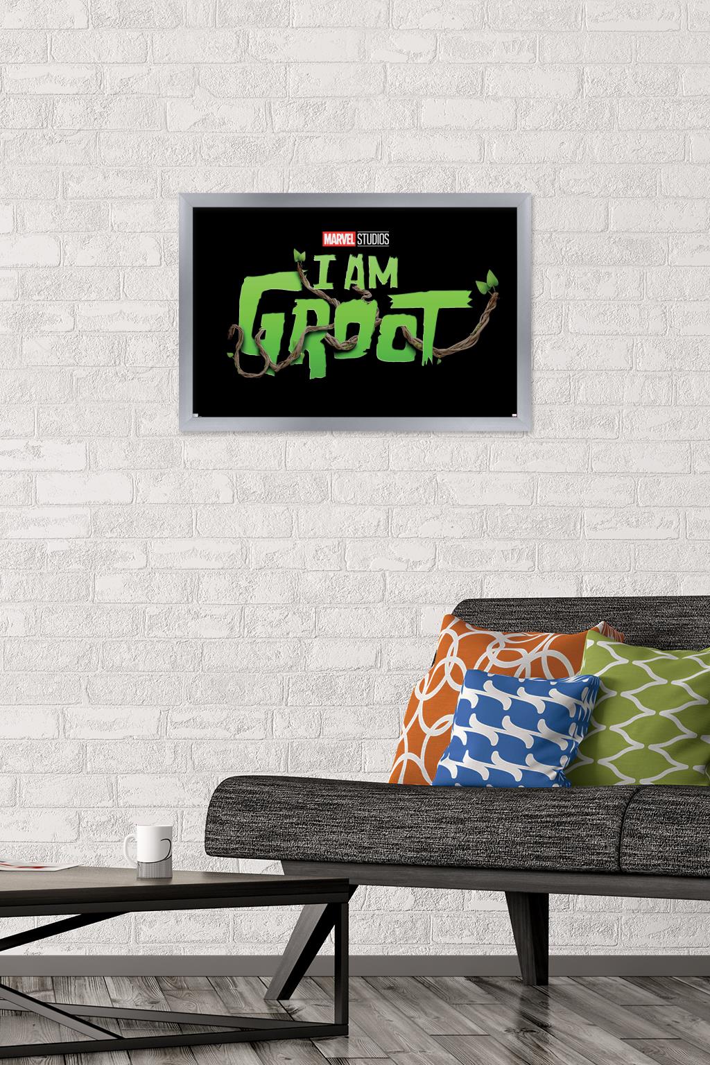 Marvel I Am Groot - Logo Wall Poster, 14.725" x 22.375", Framed