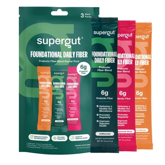 Supergut Foundational Daily Fiber Variety Stick Pack - 3 count- Pouch
