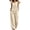 Beige 03, variant on Karymi Cute Tops for Women Two Piece Outfit Set, Crew Neck Sleeveless Asymmetric Layered Tank Top, High Waist Wide Leg Pants with Pockets