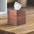 thumbnail image 5 of LZCKDPX Hand Hammered Tissue Box Cover Square, Matte Black Tissue Holder for Bathroom, Square Metal Dresser Accessories, Decorative Tissue Box Holder, Matte Black Handcrafted Tissue Cover, 5 of 9