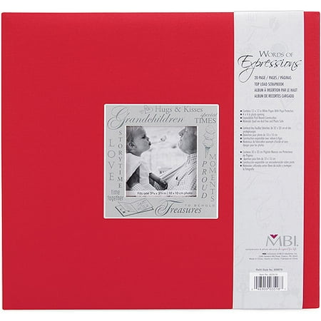 Expressions Post Bound Album, 12" x 12", Grandchildren, Red