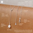 thumbnail image 5 of Amberta Women 925 Sterling Silver Freshwater Pearl Necklace: Silver Y necklace with 8-9 mm Pearl Drop Pendant, 5 of 6