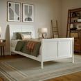 thumbnail image 1 of Valencia Twin XL Low Profile Wood Platform Bed with Matching Footboard in White, 1 of 13