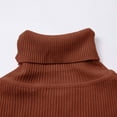 thumbnail image 6 of Rigardu Women Soft Sweater Slim Fit Lightweight Long Sleeve Turtleneck Tops Undershirt Knitted Warm Fitted Fashion Pullover Sweater Brown + One size, 6 of 9