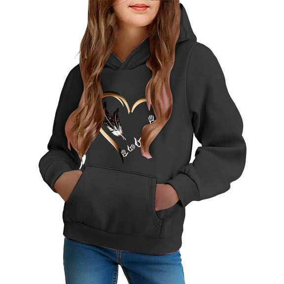 Hoodies for Teen Girls Y2K Hoodie Pullover Graphic Hoodie Trendy Cute Kids Toddler Girl Workout Oversized Loose Preppy Streetwear Fashion Sweatshirts Soft Comfy Casual, Size 4-14