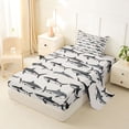 thumbnail image 2 of Feelyou Cartoon Ocean Shark Twin Sheet Sets for Men Boys, Kawaii Sea Animal Bedding, Beige, 3pcs, 2 of 5