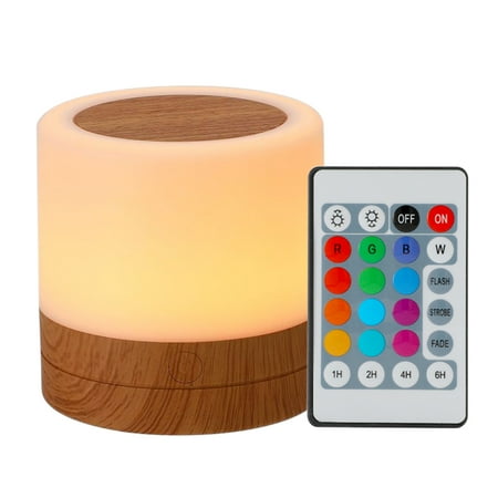 

Desktop Leds Colorful Night Bedroom Bedside USB Touching RGB Night Lamp with Remote-Controller