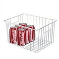 thumbnail image 5 of SANNO Deep Refrigerator Freezer Baskets, Large Household Wire Storage Basket Bins Organizer with Handles for Kitchen, Pantry, Freezer, Cabinet, Closets, Pearl White, Set of 2, 5 of 6
