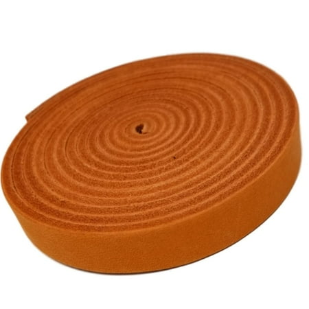 TOFL Genuine Top-Grain Leather Strap | 72 Inches Long | 1/2 Inch Wide | 1/8 Inch Thick (7-8 oz) | 1 Leather Strip for DIY Arts & Craft Projects, Clothing, Jewelry, Wrapping | Orange