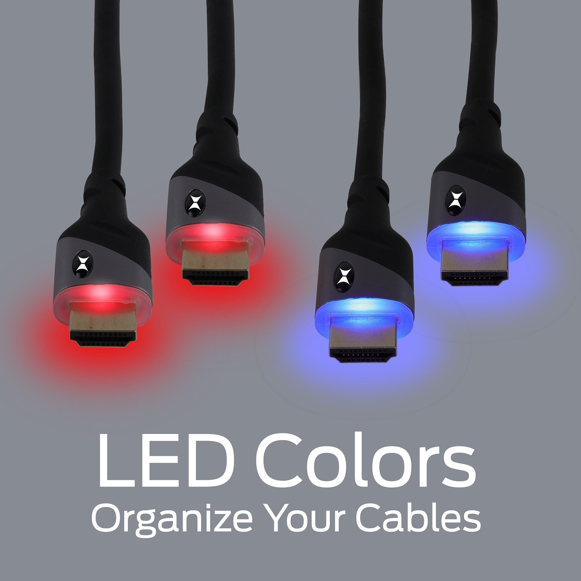 Xtreme 9FT LED Lighted HDMI Premium Cables, 2 pk