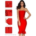thumbnail image 4 of Women's Midi Cocktail Dresses Strapless Bandage Bodycon Dress Wedding Party Dress, 4 of 5
