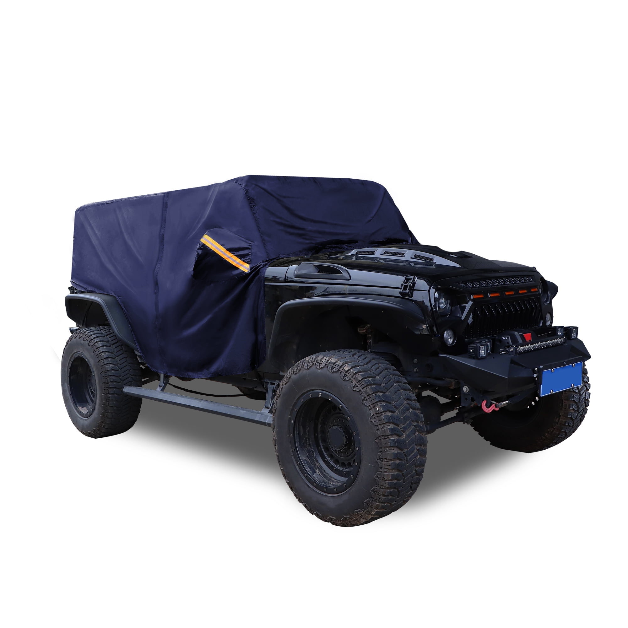 Unique Bargains Cab Car Cover for Jeep Wrangler JK JL Hardtop 4 Door 07-21  Sun Protection 210D Oxford Zipper Navy Blue 