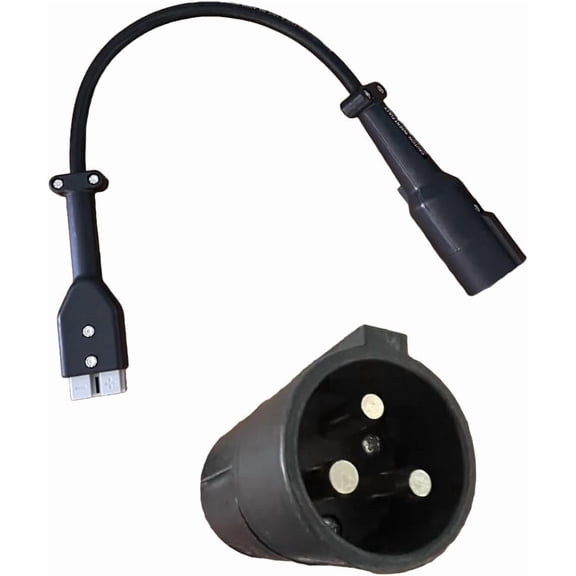 Schauer Battery-to-Charger Adapter – Fits Star Car 48V 3-Pin Black Plug to SB50 for 15–40 Amp Chargers for Golf Cart Applications