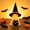 Black, variant on Glossy Pastel Ceramic Halloween Figurines, Mantel Shelf Desk Pumpkin Details Cute Mini Ghost Figurines, 3.1in Soft Halloween Decorations for Party Centerpiece with Witch Hat