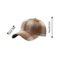 thumbnail image 4 of Clossjun Women Men Stylish Plaid Baseball Cap Fall Winter Warm Classic Hat Soft Casual Dad Hat for Outdoor Sport Khaki, 4 of 6