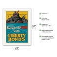 thumbnail image 2 of Beat Back the Hun with Liberty Bonds - Vintage War Poster by Frederick Strothmann c.1918 - Japanese Unryu Rice Paper Art Print 24 x 32 in, 2 of 4