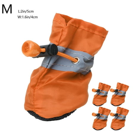 **Non-Slip Waterproof Dog Shoes with Reflective Straps  Soft Sole Paw Protector Booties for Small Dogs  Fleece-Lined Adjustable Pet Boots for Walking on Grass
