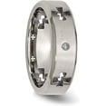 thumbnail image 6 of Chisel Titanium Brushed and Polished 1/20 Carat Diamond Cross Cut Out 7.2mm Band - Ring Size 12.0 Natural Diamonds, 6 of 8