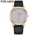 thumbnail image 2 of Reloj de cuarzo para mujer, relojes para mujer YOLAKO Reloj de pulsera analógico de cuero de cuarzo casual para mujer, 2 of 2
